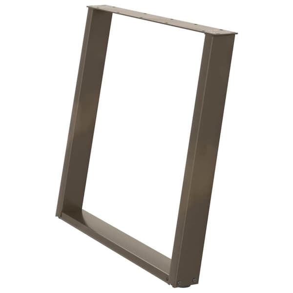 Matbordsben U-formade 2 st naturstål 90x(72-73) cm stål