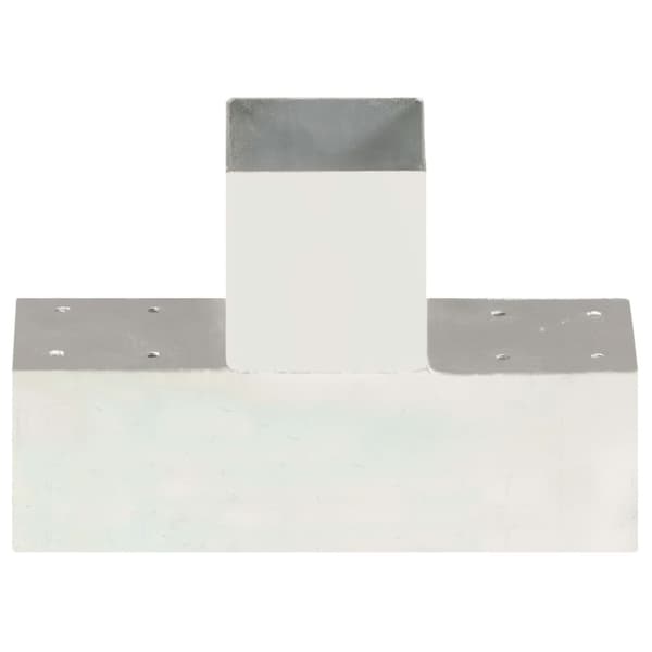 Stolpbeslag 4 st T-form galvaniserad metall 91x91 mm