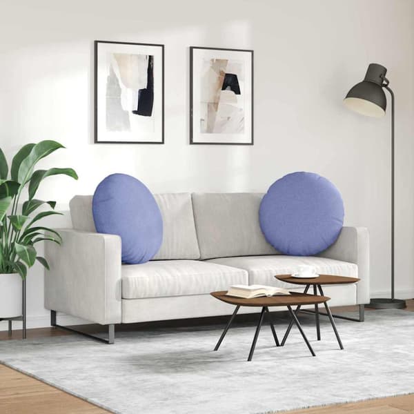 Sittkuddar 2 pcs Jeansblå Ø80 x 29 cm tyg