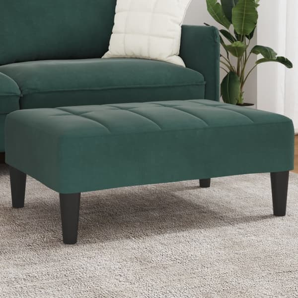 Fotpall mörkgrön 77x55x31 cm sammet