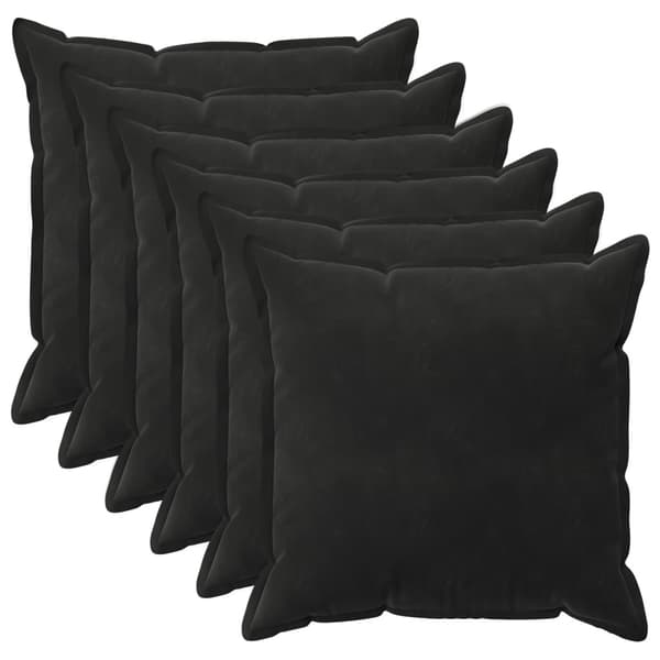 Kuddöverdrag 6 st HOUTEN Svart 70 x 70 cm Sammet