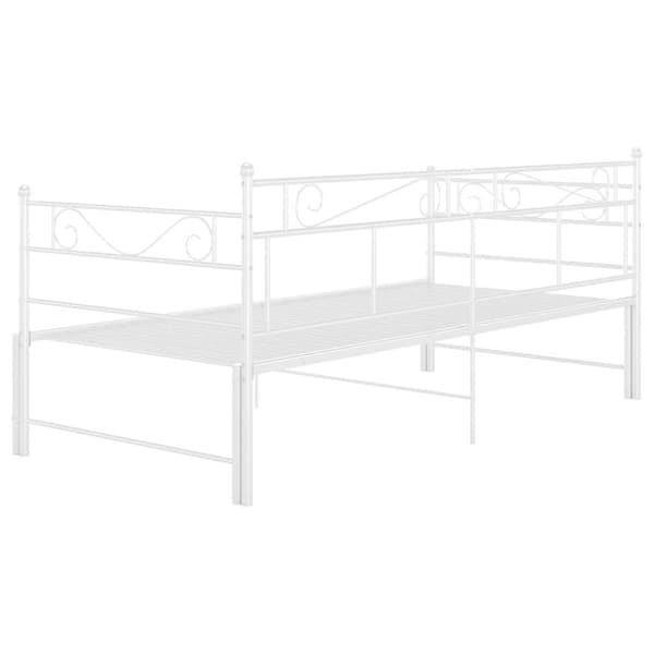 Utdragbar sängram bäddsoffa vit metall 90x200 cm