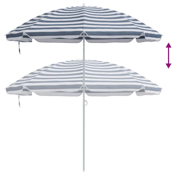 Trädgårdsparasol 263 x 263 x 272 cm 170T polyester Blå och Vit