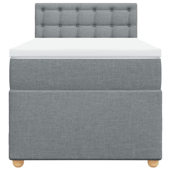 Ramsäng med madrass ljusgrå 100x200 cm tyg