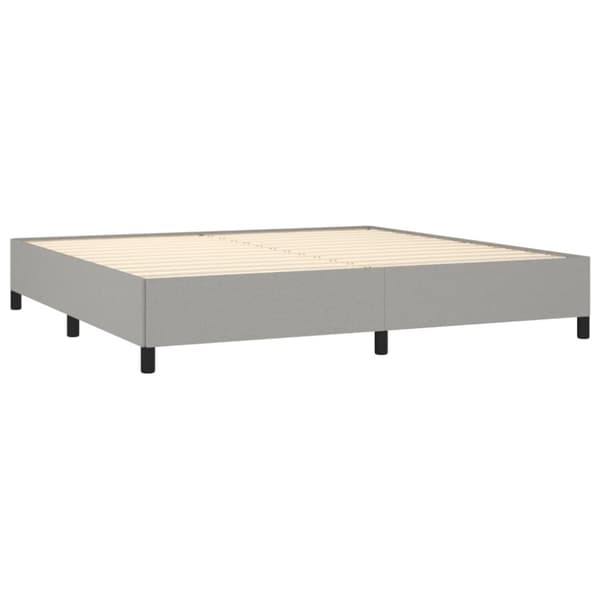 Ramsäng med madrass ljusgrå 200x200 cm tyg