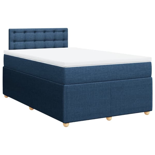 Ramsäng med madrass blå 120x190 cm tyg