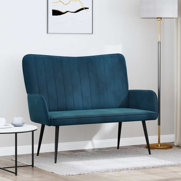 Tvåsitssoffa Blå 115 x 61 x 87 cm Sammet