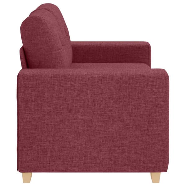 Tvåsitssoffa vinröd 160x77x82 cm tyg