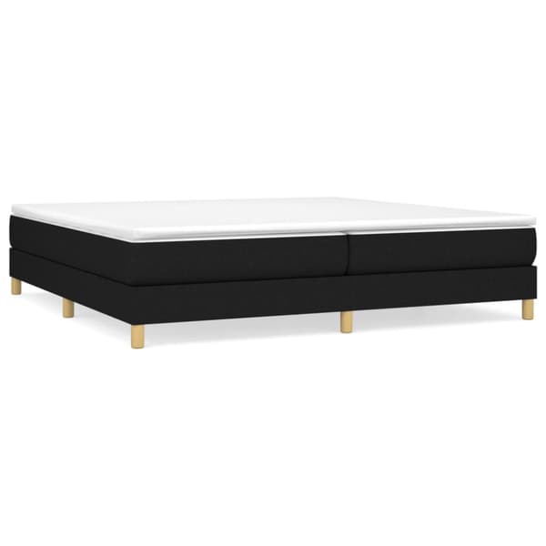 Boxspring-sängram svart 200x200 cm tyg