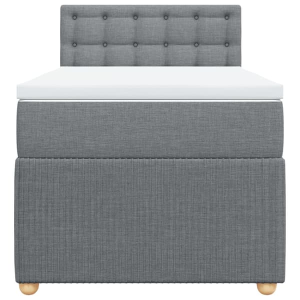Ramsäng med madrass ljusgrå 100x200 cm tyg