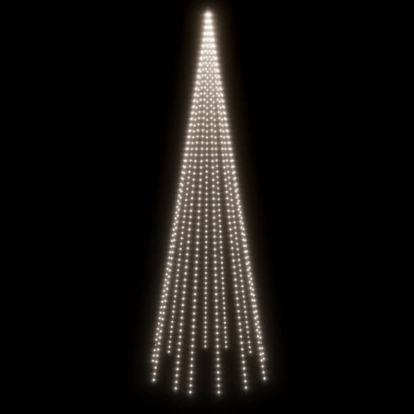 Julgran på flaggstång kallvit 732 LEDs 500 cm