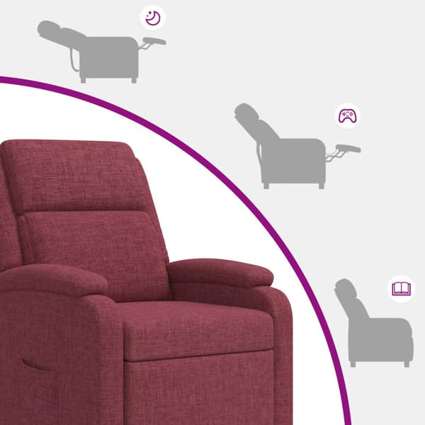 Recliner Vinröd Tyg