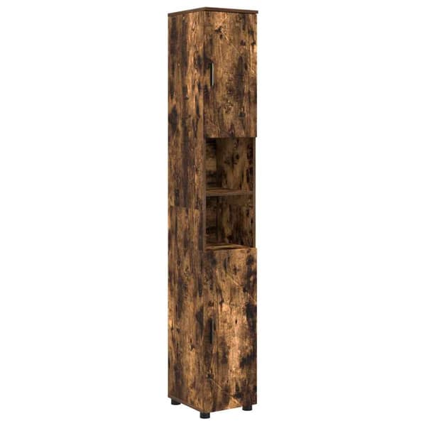 Badrumsmöbelset 4 st Rökt ek 35 x 30 x 192 cm