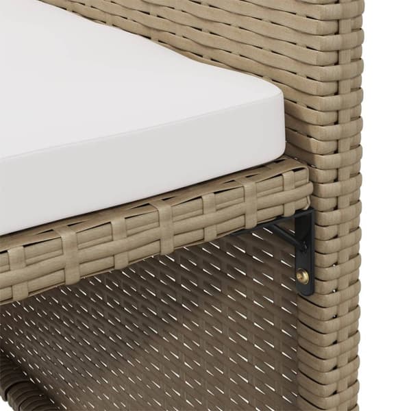 Trädgårdsstolar med pallar 2 st konstrotting beige