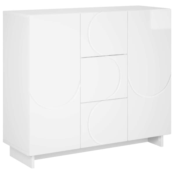 Sideboard Vit högglans 85.5 x 31 x 75 cm Konstruerat trä