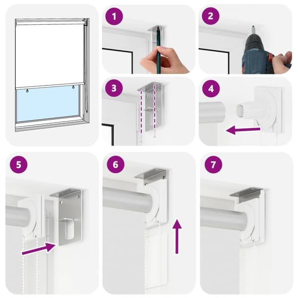Rullgardin UV-skydd Vit 100 x 140 cm Polyester