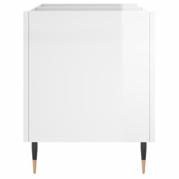 Stereobänk vit högglans 74,5x38x48 cm konstruerat trä