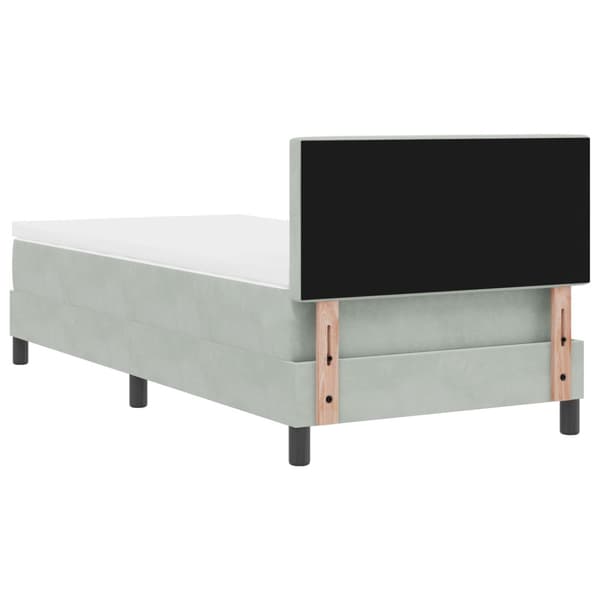 Bäddfjäder med madrass Ljusgrå 90 x 200 cm Sammet