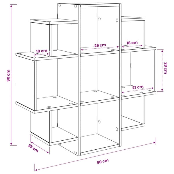 Vägg hylla Vit 90 x 25 x 90 cm Konstruerat trä