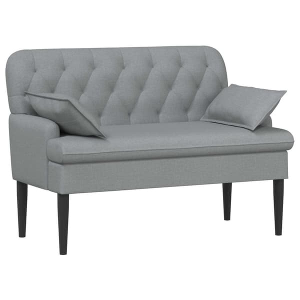 Loveseat med knapprapport Ljusgrå 111 x 68 x 80 cm Tyg