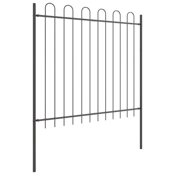 Trädgårdsstängsel 7 pcs Grå 11,9 x 1,5 m Pulverlackerad stål