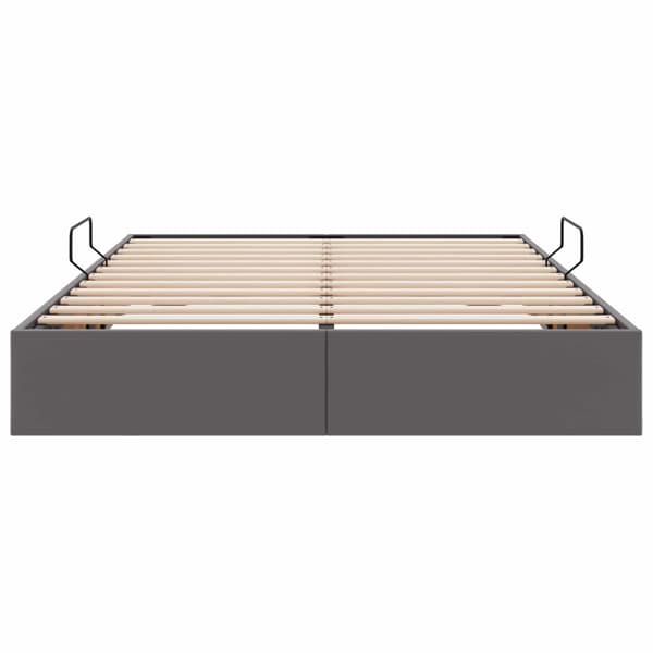 Ottoman Sängram med lagring Grå 140 x 200 cm Konstläder
