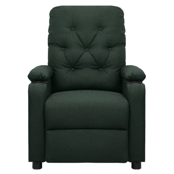 Massagefåtölj mörkgrön tyg