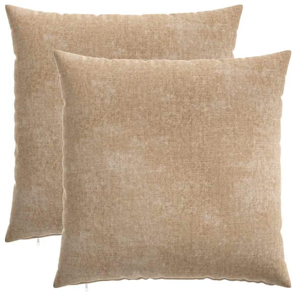 Kudde 2 st HEERLEN Taupe 55 x 55 cm Chenilletyg