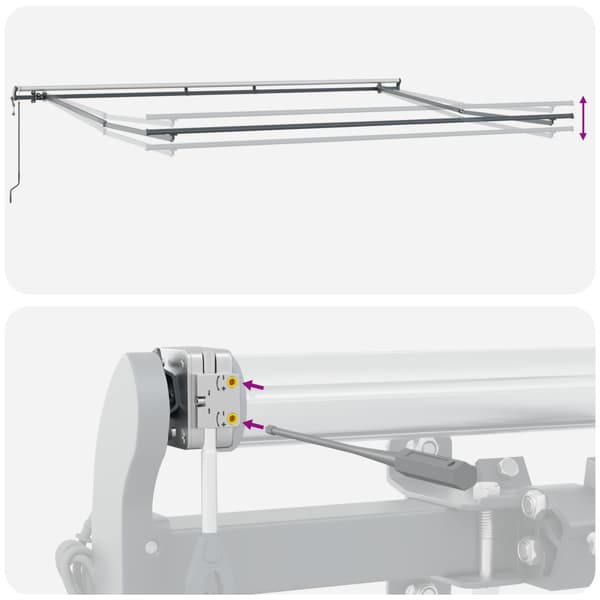 Utfällbar markis Vit 400 × 350 cm Duk och Aluminium