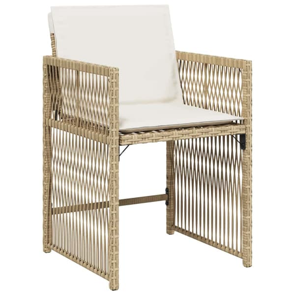 Trädgårdsmöbelset 5 pcs Beige konstrotting