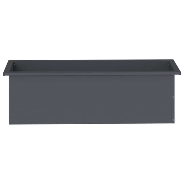 Odlingslåda med LED Antracit 30 x 100 x 30 cm Stål
