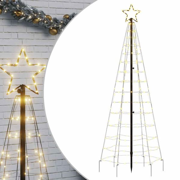 LED julgran med spikar 220 LEDs varm vit 180 cm