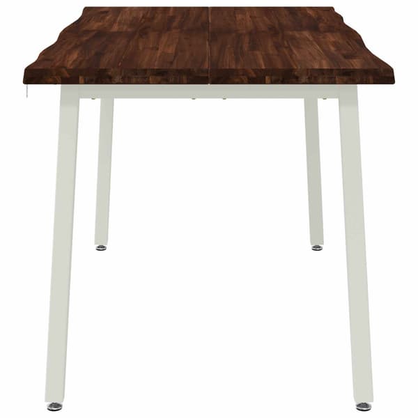 120 x 90 x 75 cm Massivt Akaciaträ Mörkbrun och Vit Rektangulär
