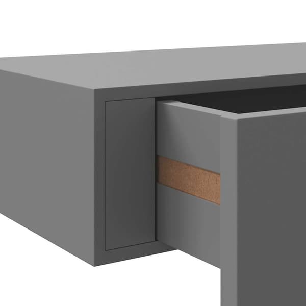 Väggmonterad låda grå 60x23,5x10 cm MDF