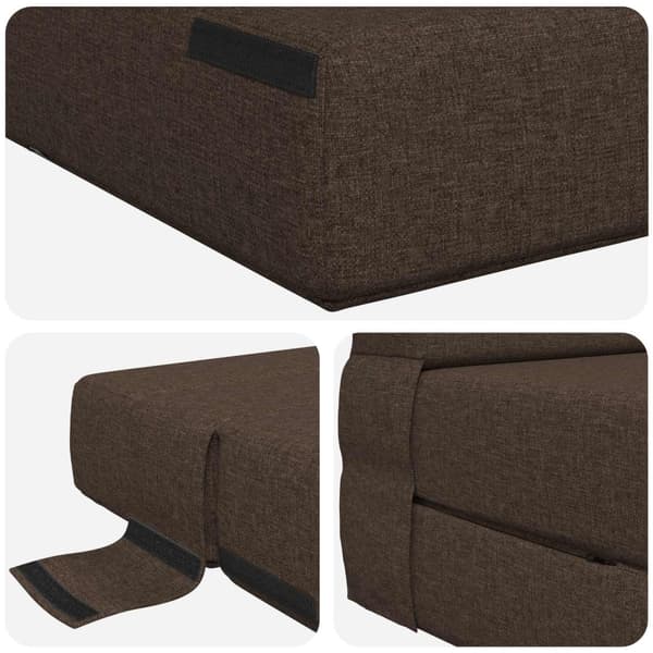 Fällsoffa säng Taupe 190 x 70 x 15 cm tyg