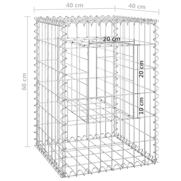Gabionkorgar 2 st stolpformade 40x40x60 cm järn