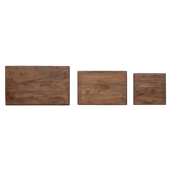 Nestingbord 3 pcs Brun Massivt mahognyträ