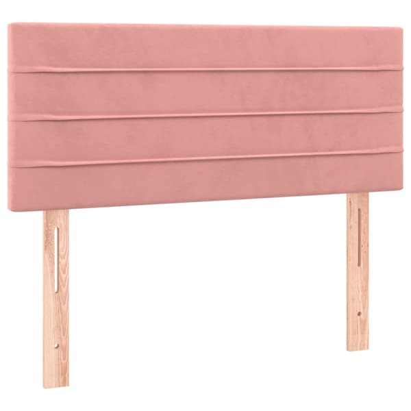 Ramsäng med madrass rosa 90x190 cm sammet