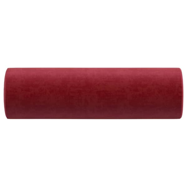 Prydnadskuddar 2 st vinröd Ø15x50 cm sammet