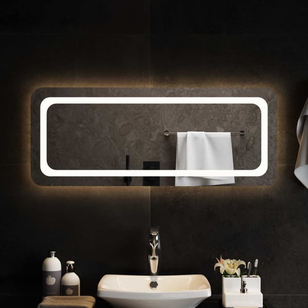 LED Badrumsspegel Transparent 100 x 40 cm härdat glas