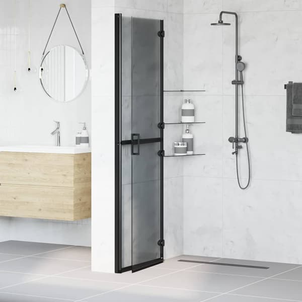 Walk-In duschvägg Svart 120 x 6,5 x 190 cm