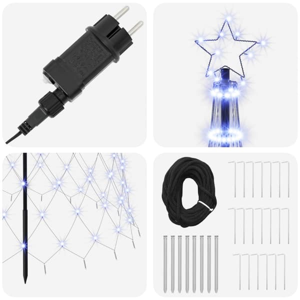 LED Julgran 500 cm 550 LED-lampor Blå Järn Svart