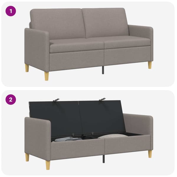 Soffa med förvaring Taupe 172 x 78 x 87 cm Polyester