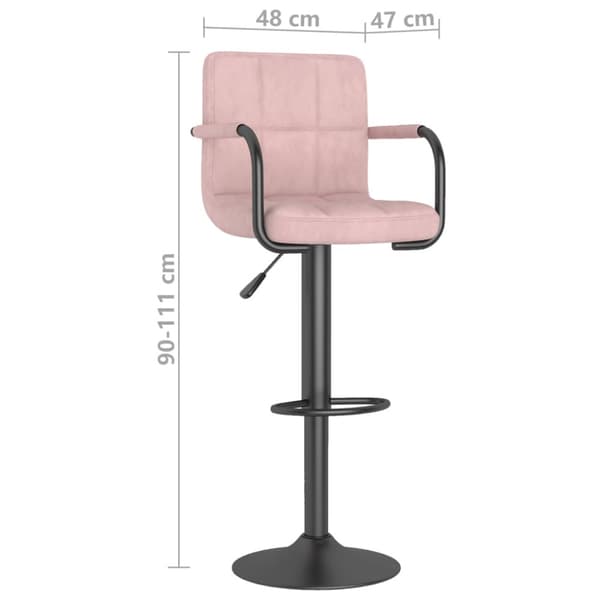 Barstolar 2 st rosa sammet