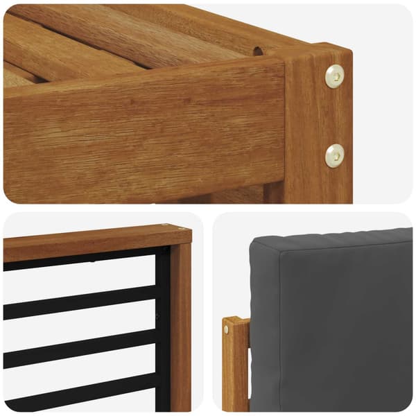 Utomhussoffset med kudde 4 pcs Naturlig och Antracit