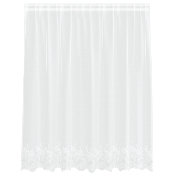 Spetsgardin med gardiner Blommor Vit 160 x 200 cm Polyester