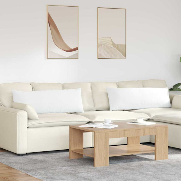 Sofakuddar 2 pcs Vit 120 x 40 cm tyg