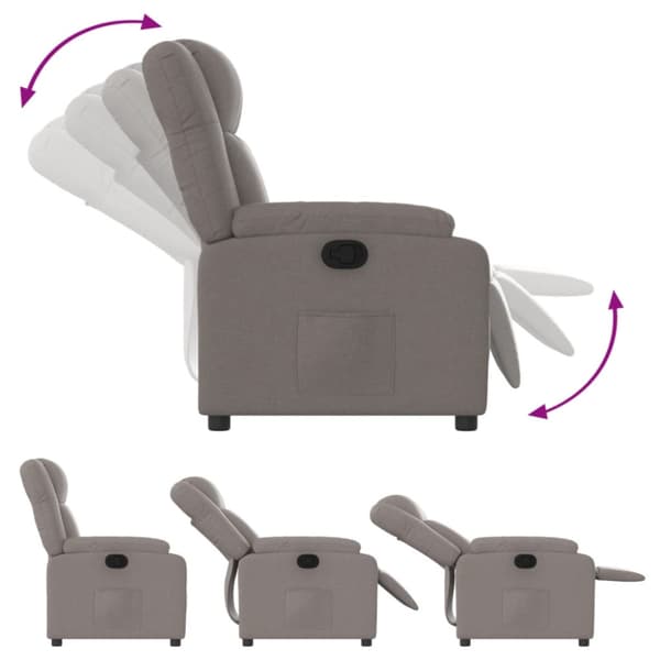 Reclinerfåtölj taupe tyg