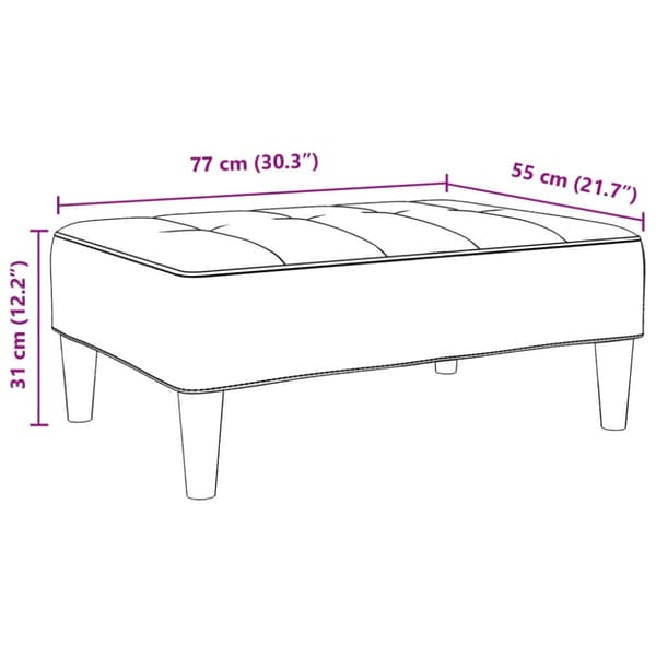 Fotpall Ljusgrå 77x55x31 cm tyg