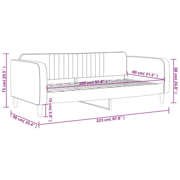 Dagbädd svart 80x200 cm sammet